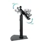 TooQ Soporte de Mesa Antirrobo para Tablet TQTDS0811 Negro, Ajustable (7.9"-10.5"), con Candado, Base Fija, Inclinación y Rotación Completa